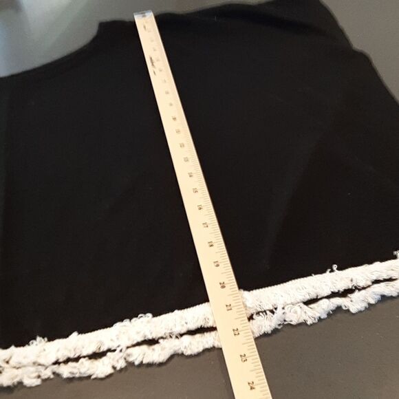 Black with White Trim Sweater Shrug - Picture 5 of 5